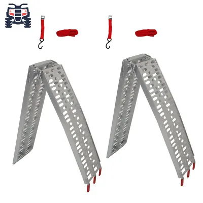 2X 750lbs Aluminum Loading Ramp Arched For Motorcycle ATV UTV Truck Lawnmower • $135.89