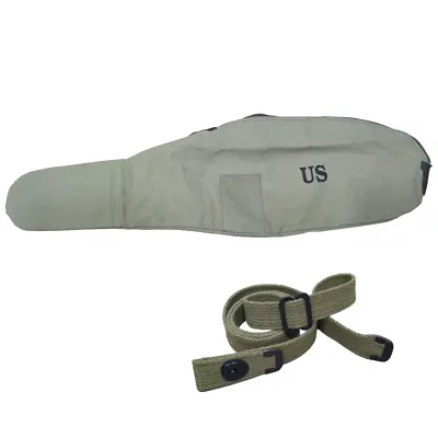 U.S WWII Reproduction M1 Carbine Canvas Carry Case With M1 Carbine Sling (COMBO) • $36.26