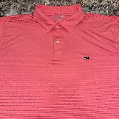 Vineyard Vines Performance Stretch Golf Polo Shirt Men's 2XL Striped Polyester • $33.87