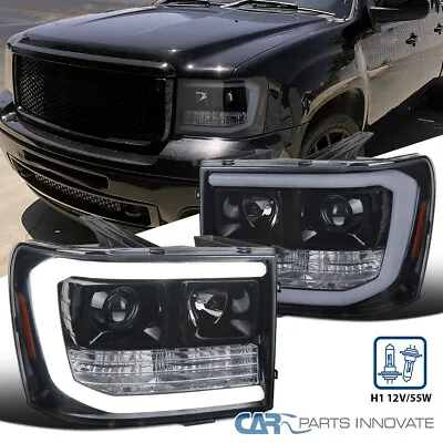 Smoke Fits 2007-2014 GMC Sierra 1500 2500HD 3500HD LED Bar Projector Headlights • $231.75