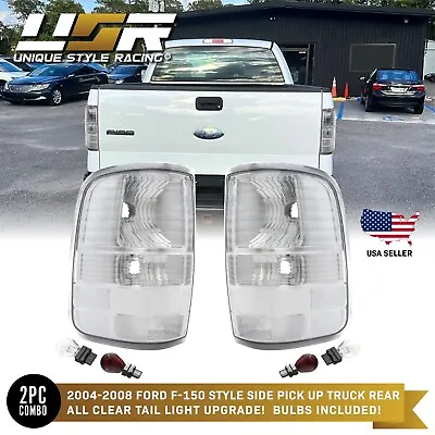 RARE! All CLEAR Euro Rear Tail Light For 04-08 Ford F150 F-150 Pickup W/ Bulbs • $89.96