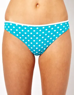 Marie Meili Blue Polka Dot Hipster Bikini Bottom TEAL K-79 • £2.99