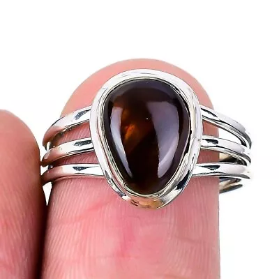 Mexican Fire Agate Ring Gemstone 925 Solid Sterling Silver Jewelry Size 9 • $13.99