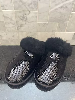 Women's UGG Scuffette II Mirror Ball Black Slippers- Size 8- #1151290 • $39.99