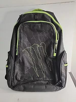 Monster Energy Drink Promo Laptop Bag Backpack Bookbag Used Black Green • $29.99