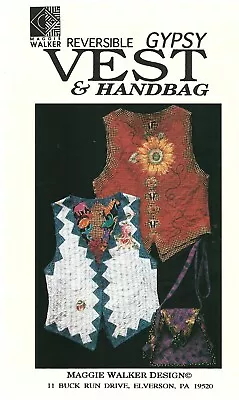 1994 Reversible Gypsy Vest & Handbag Maggie Walker Designs Sewing Pattern Uncut • $13.23