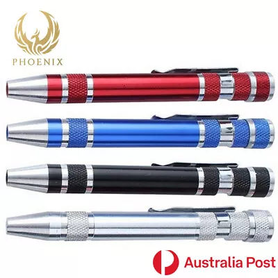 $4.99 • Buy Portable 8 In 1 Precision Screwdriver Bit Set Pen Style Repair Kit Tool