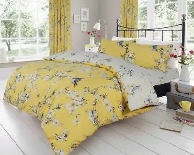 £14.84 • Buy Birdie Blossom Floral Printed Bridal Linen Duvet Cover And Pillow Set