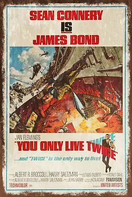 James Bond You Only Live Twice Film Advert Vintage Look Retro Style Metal Sign • £3.49