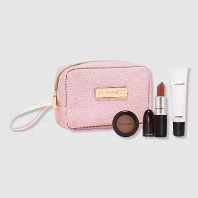 MAC Eyeshadow Espresso Matte Lipstick Chili Lipglass Lip Gloss Makeup Bag Set • $28.50