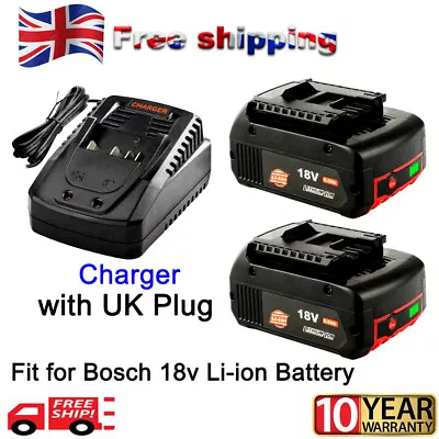£19.91 • Buy 2X Battery For Bosch 18V 5Ah Li-ion  BAT609 BAT610 BAT618 17618 25618-01 Charger