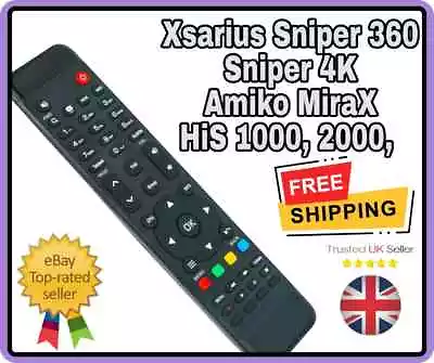 Amiko HiS 4000 1000 2000 3000 & Xsarius Sinper 360 4K Remote Control - Brand New • £10.15