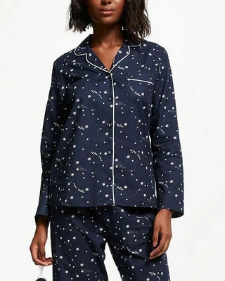 $22.95 • Buy John Lewis Womens Pyjama Top Size 12 Navy White Collared Button Down Long Sleeve