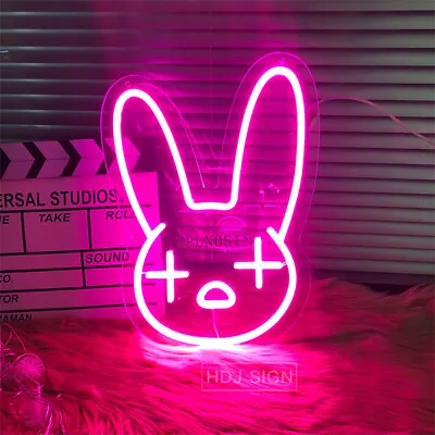 $50 • Buy Custom Neon Signs Bad Bunny LED Neon Night Light For Home Party Room Wall Decor