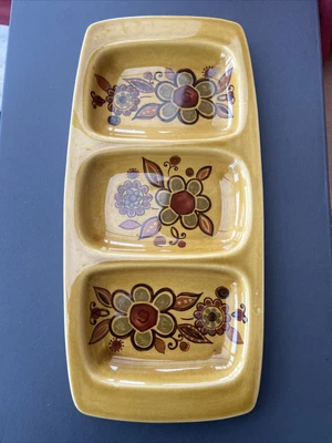 £4.99 • Buy Palissy “Sierra” 3 Section Nibbles Tray Very Retro Great Piece Use/Display VGC!