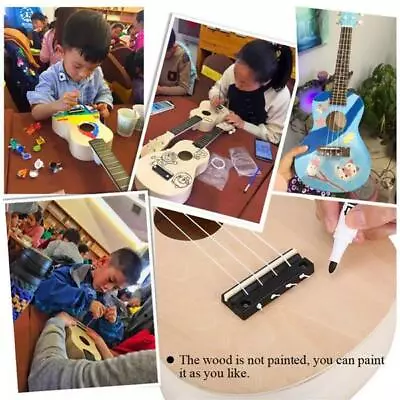 $19 • Buy Ukulele DIY Kit Miniature UKE Guitar Instrument Wooden Paint Build VAC OOSH NEW