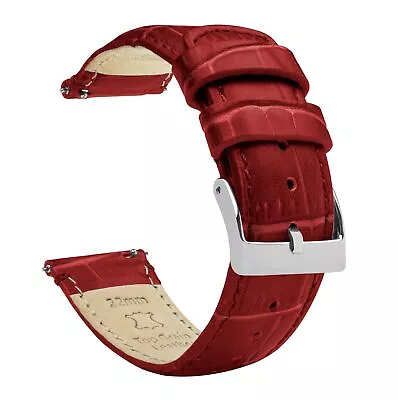 Crimson Red | Alligator Grain Leather Watch Band • $34.99