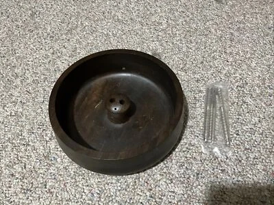 $30 • Buy Vintage Turned Dark Wood Nut Bowl /with Nut Cracker And 2 Nut Picks Set