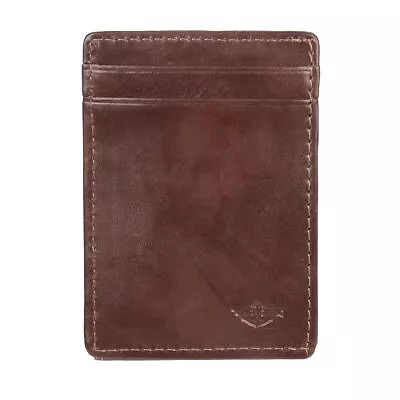 Dockers Men's Leather RFID-Blocking Wide Magnetic Front Pocket Wallet Brown • $24.99