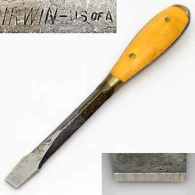 Vtg Irwin Square Shank Wood Grip Perfect Handle Screwdriver 1/2  Tip Jeep Usa  • $129.89