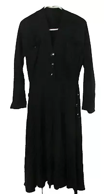 1940s Vintage Black Dress Antique Women's S Handmade • $145