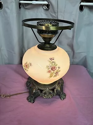 Vintage Hurricane Lamb Base Includes  Night Lighted Bottom & Footed Base ROSES • $9.99