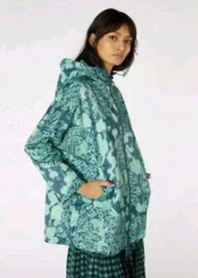 Gorman Lace Face Green Raincoat Size M/L Artist Collaboration Hooded Zip As New • $25.44