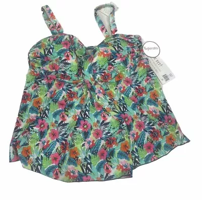 NEW Women’s A SHORE FIT! Kofi Mesh V Neck Flyaway Swim Dress (18W) • $20