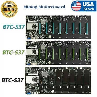$69 • Buy BTC-37 GPU Mining Rig Machine Motherboard With CPU Support 8 GPU PCIE Slots