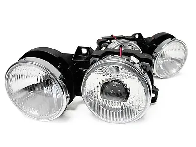 Euro Smiley GLASS Ellipsoid Projector 5 3/4 Headlight+Bracket+Wiring For BMW E30 • $229.95