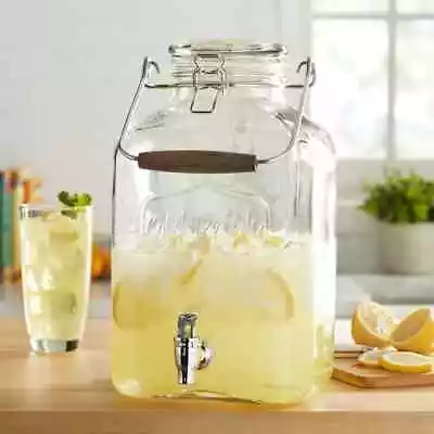 Better Homes & Gardens Glass 2-Gallon Beverage Dispenser With Glass Clamp Lid • $16.94