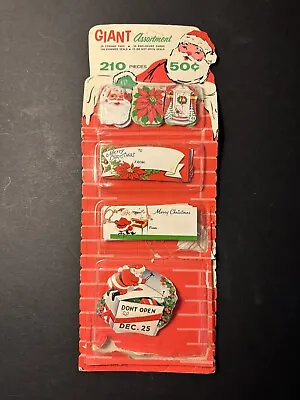 $19 • Buy 60s / 70s Vintage / Christmas Strung Tags Cards And Seals / Eureka Santa