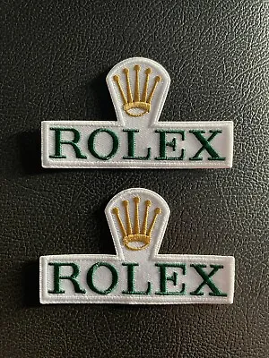 ROLEX Watch Brand Vintage Embroidered Patch Iron/Sew On Set Of 2 New Fast Ship • $7.19