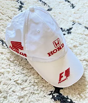 Vintage F1 Honda Bar Hat Formula 1 Embroidered Logo Souvenir White Baseball Cap • £4