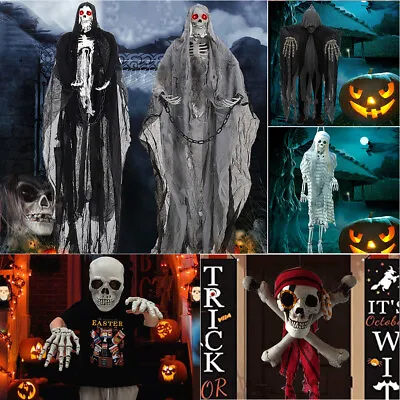 £20.99 • Buy Halloween Scary Skeleton Skull Ghost Haunted House Skeleton Spooky Holiday Decor