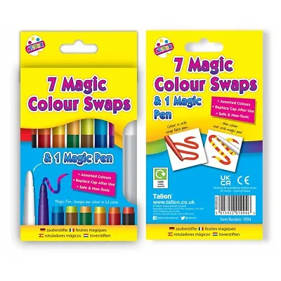 ARTBOX 8 Magic Colour Swap Fibre Marker Nontoxic Pens Kids Art Craft Stationery • £2.89