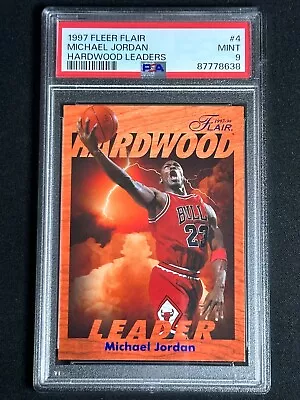 1997 Fleer Flair Hardwood Leaders Michael Jordan #4 PSA 9 MINT Bulls HOF INSERT • $109.95