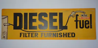 1960s RARE OLD VINTAGE MFA OIL SIGN OIL CAN ADVERTISING SIGN MFA DIESEL FUEL GAS • $199.99