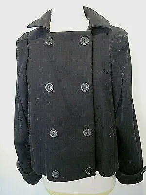 Womans VANESSA BRUNO Black Double Breasted  Wool Jacket Size 38 • $45.54