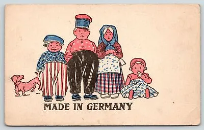 Dachshund Dog~Patriotic Family Made In Germany~Red White Blue~Comic Pun~1908 • $8