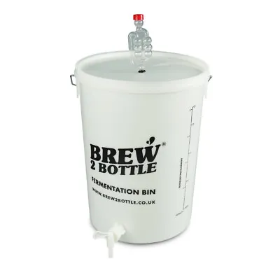 Brew2Bottle 25ltr Bored Bucket Lid With Grommet Airlock & Spigot Tap • £15.95