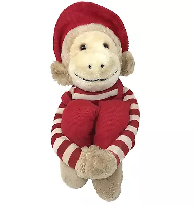 Vtg 24  Plush Knee Hugger Monkey Red Corduroy Overalls Hat NEEDS CLEANING/REPAIR • $9.99