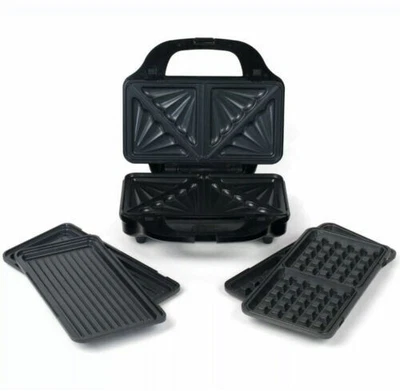 £36 • Buy Salter XL 3 In 1 Snack Maker Non-Stick Interchangeable Plates Sandwich / Panini 