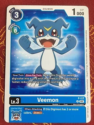 Veemon P-117 Digimon Beginning NYCC 2023 Demo Deck Tutorial Promo LP • $4.95