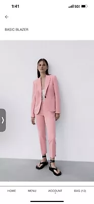 Zara Basic Blazer Size Xs Light Pink • $35