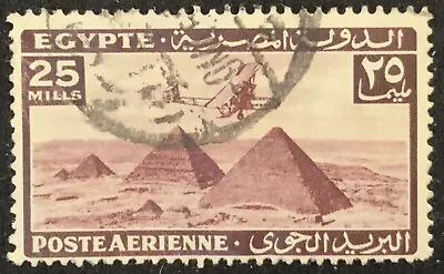 EGYPT 1941 - HANDLEY PAGE HP42 OVER PYRAMIDS - USED 25m AIR STAMP • £1.25