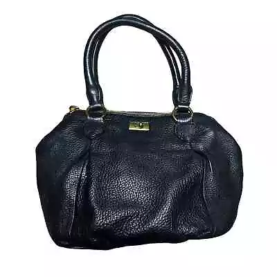 J.Crew Hobo Black Pebbled Leather Handbag Zip Top Womens Bag Doublestrap • $55