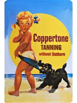 Coppertone Sun Tan Lotion Tin Sign (Hobie G&S Surf Makaha Banzai Pipeline) T29 • $12.99