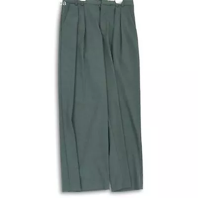 Zara Womens Dark Gray Pleated Front Slash Pockets Wide Leg Dress Pants Size M • $12.99