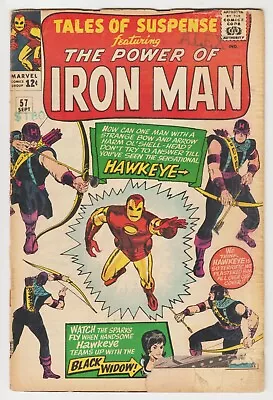 TALES OF SUSPENSE #57 1st App HAWKEYE 1964 IRON MAN 3rd App BLACK WIDOW • $149.99